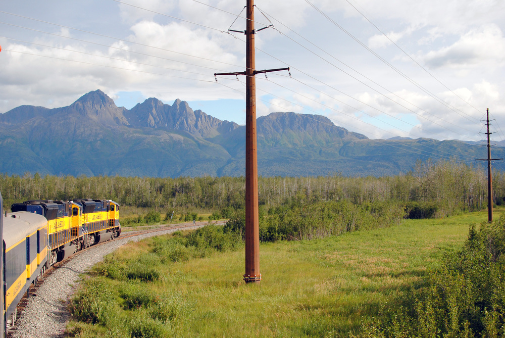 Alaska Railroad in the mountains